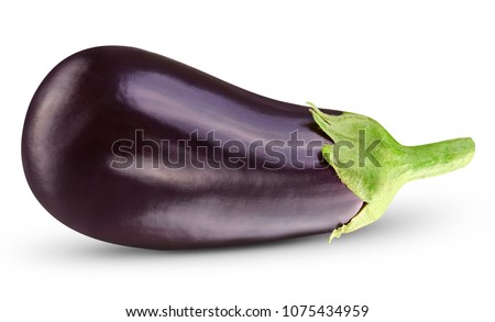 Eggplant isolated on white Clipping Path Royalty-Free Stock Photo #1075434959