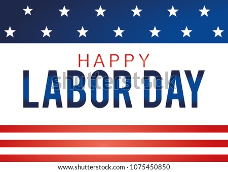 Happy Labor Day Text, Vector Illustration
