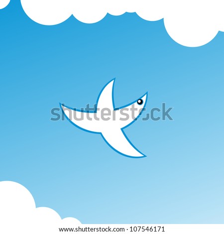 Abstract bird in the sky. Vector illustration