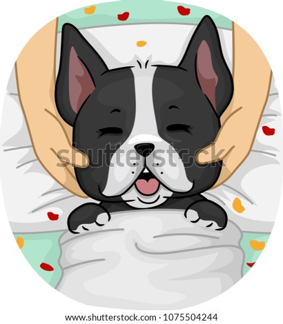 Illustration of a Dog Mascot Having a Massage