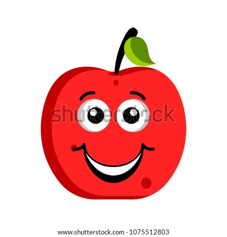 Happy apple emoticon