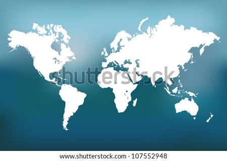 Image of a vector world map with a colorful blue background.