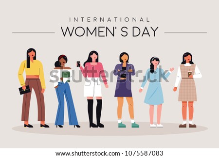international woman day characters. vector illustration flat design