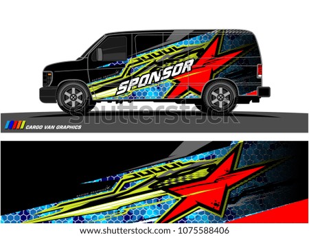 car graphic vector. abstract star shape with modern camouflage design for vehicle vinyl wrap 
