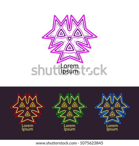 Abstraction illustration. Psychedelic trans logo icon set.