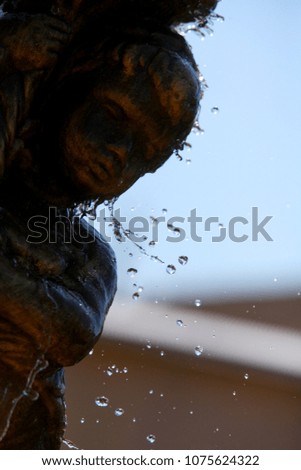 beautiful drops of water in a fountain