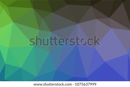 Light Blue, Green vector shining triangular cover. Creative illustration in halftone style with gradient. That new template can be used for your brand book.