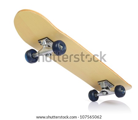 Skateboard deck on white background