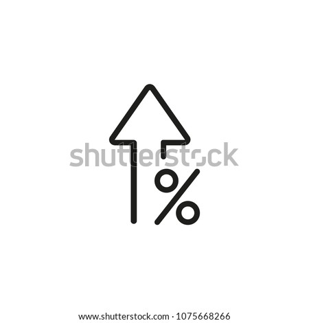 Percent up line icon. Percentage, arrow, growth. Banking concept. Can be used for topics like investment, interest rate, finance Royalty-Free Stock Photo #1075668266