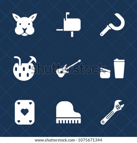 Premium set with fill icons. Such as cocktail, graphic, music, harvest, letter, box, spanner, animal, bunny, tool, sugar, rabbit, delivery, juice, correspondence, game, cute, poker, drink, piano, post
