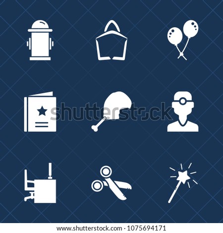 Premium set with fill icons. Such as happy, celebration, equipment, fire, bird, party, gift, emergency, business, favour, dentistry, , office, street, air, favorite, decoration, clinic, meat, bright
