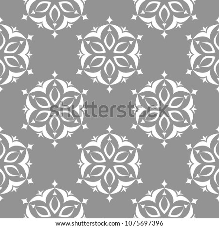 Floral gray seamless pattern. Background with fower elements for wallpapers.