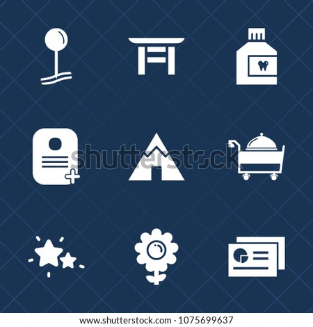 Premium set with fill icons. Such as spring, asia, food, night, location, mouth, floral, landmark, health, dental, nature, astronomy, hygiene, sky, outdoor, identity, document, mouthwash, drop, oral