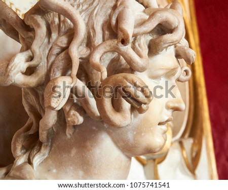Bust of Medusa, work in marble by Bernini Royalty-Free Stock Photo #1075741541
