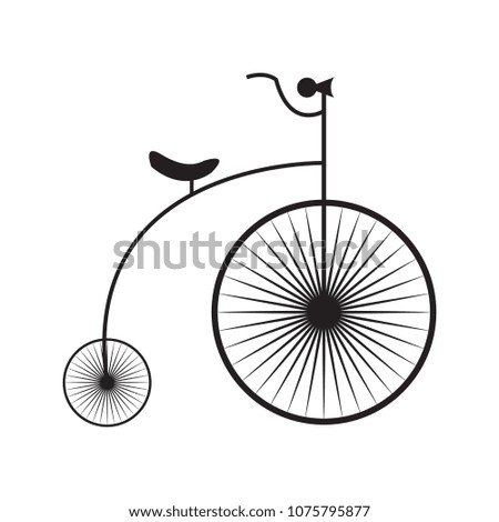 old bicycle back on White background  vector