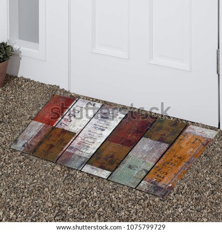 Classic vintage multi color printed Outdoor Door mat outside home
