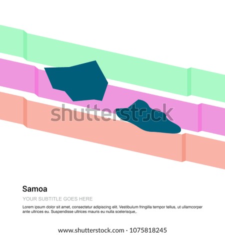 Samoa map design with white background vector
