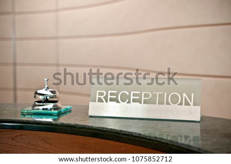 reception hotel sign luxury life holiday concept glass sign family day out luxury restaurant