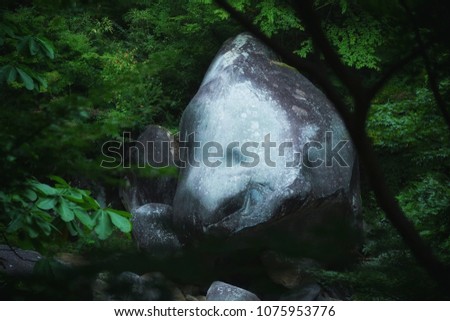 Panda shaped rock,  Shosenkyo Gorge, Yamanashi, Japan