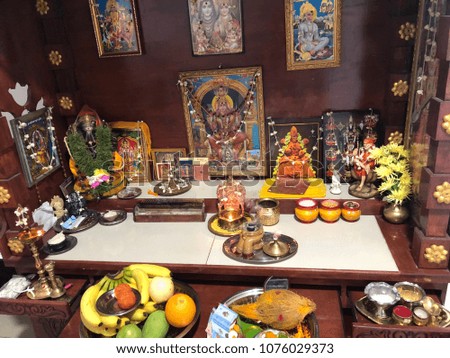 Hindu Altar With All Goddess