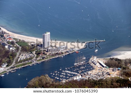 Aerial Picture of the German Baltic Coastline -- Travemünde 