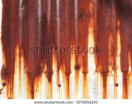 zinc roof oxidation rust and dirty of ancient backdrop or background with copy space creation design