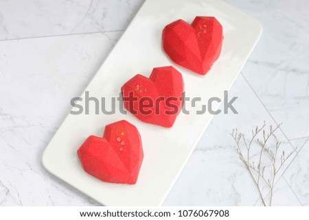 Heart shaped mousse cake