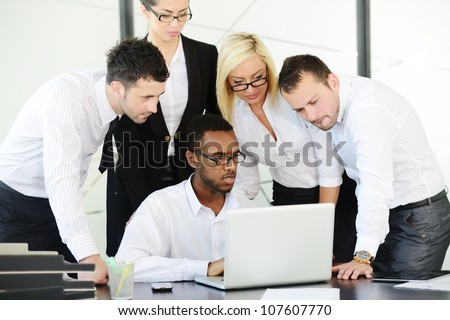 Successful business people having discussion at office