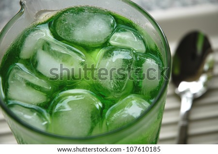 Lime drink and ice