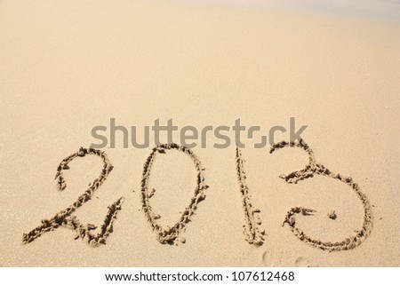 2013 year on the beach Royalty-Free Stock Photo #107612468