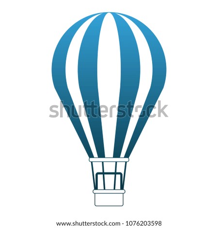 Hot air balloon on blue lines