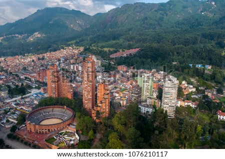 Aerial view of Bogota. Colombia Royalty-Free Stock Photo #1076210117