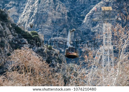 View of the tramway in the mountains Royalty-Free Stock Photo #1076210480