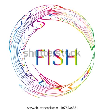 Colorful Fish logo. Vector Illustration. Decorative Design for Sea Life Illustrations. Posters, Cards, Banners, Fashion