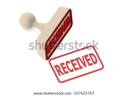 Wooden stamp with received word