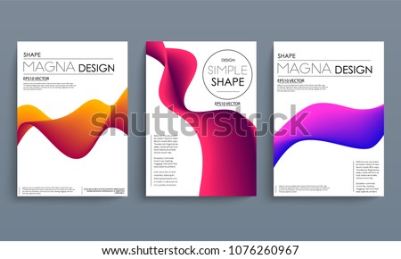 color gradient liquid cover with curved lines. abstaract design. vector background Royalty-Free Stock Photo #1076260967