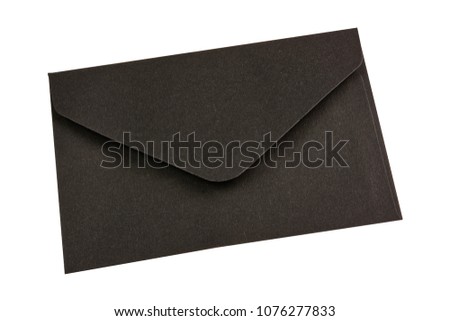 Black envelope isolated on a white background