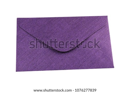 Purple envelope isolated on a white background