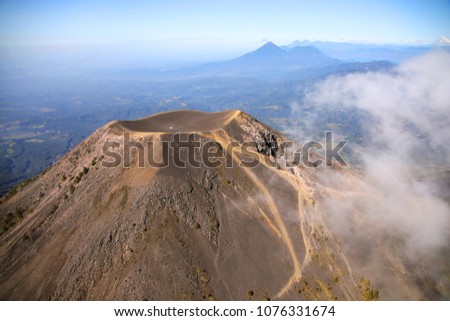 Aerial view of Acatenango Volcano, close to the city of Antigua in Acatenango (Chimaltenango), Guatemala