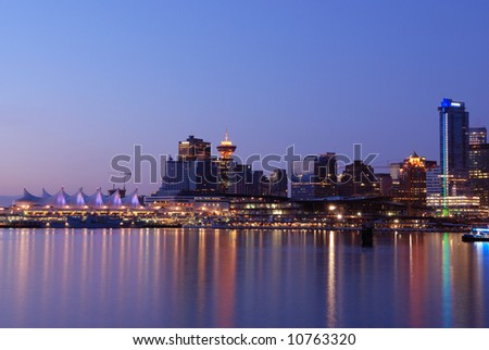 downtown Vancouver before sunrise