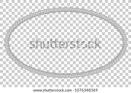 frame from oval rope for your element design at transparent effect background
