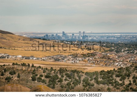 Overlooking Denver, Colorado and suburbs from Red Rocks Park.  October 01, 2015. 