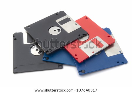 Floppy disks isolated on white