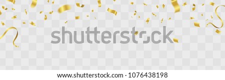 Vector party balloons illustration. Confetti and ribbons flag ribbons, Celebration background template  Royalty-Free Stock Photo #1076438198