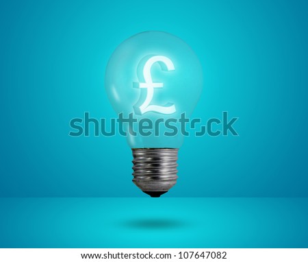 Money making idea. Light bulb with Pound symbol.
