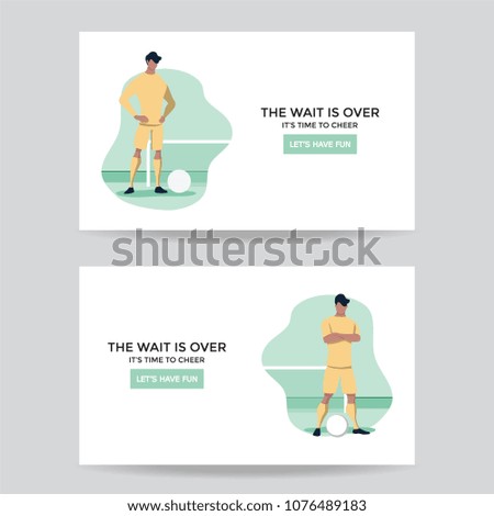 soccer players team groupt cartoon illustration .Cards and backgrounds templates