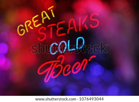 Great Steaks Colorful neon Sign