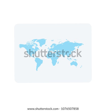 world map icon in flat style isolated vector illustration on white transparent background
