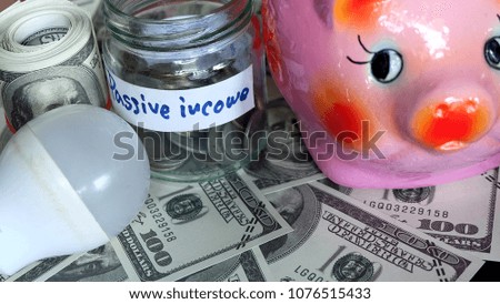 Piggy bank and money coins.concept of savings, retirement planning ,travel and investment ideas, passive income.