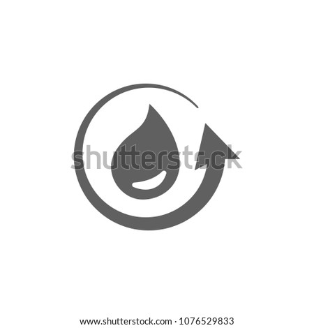 Water drop with arrow icon in trendy flat style isolated on white background. Symbol for your web site design, logo, app, UI. Vector illustration, EPS
